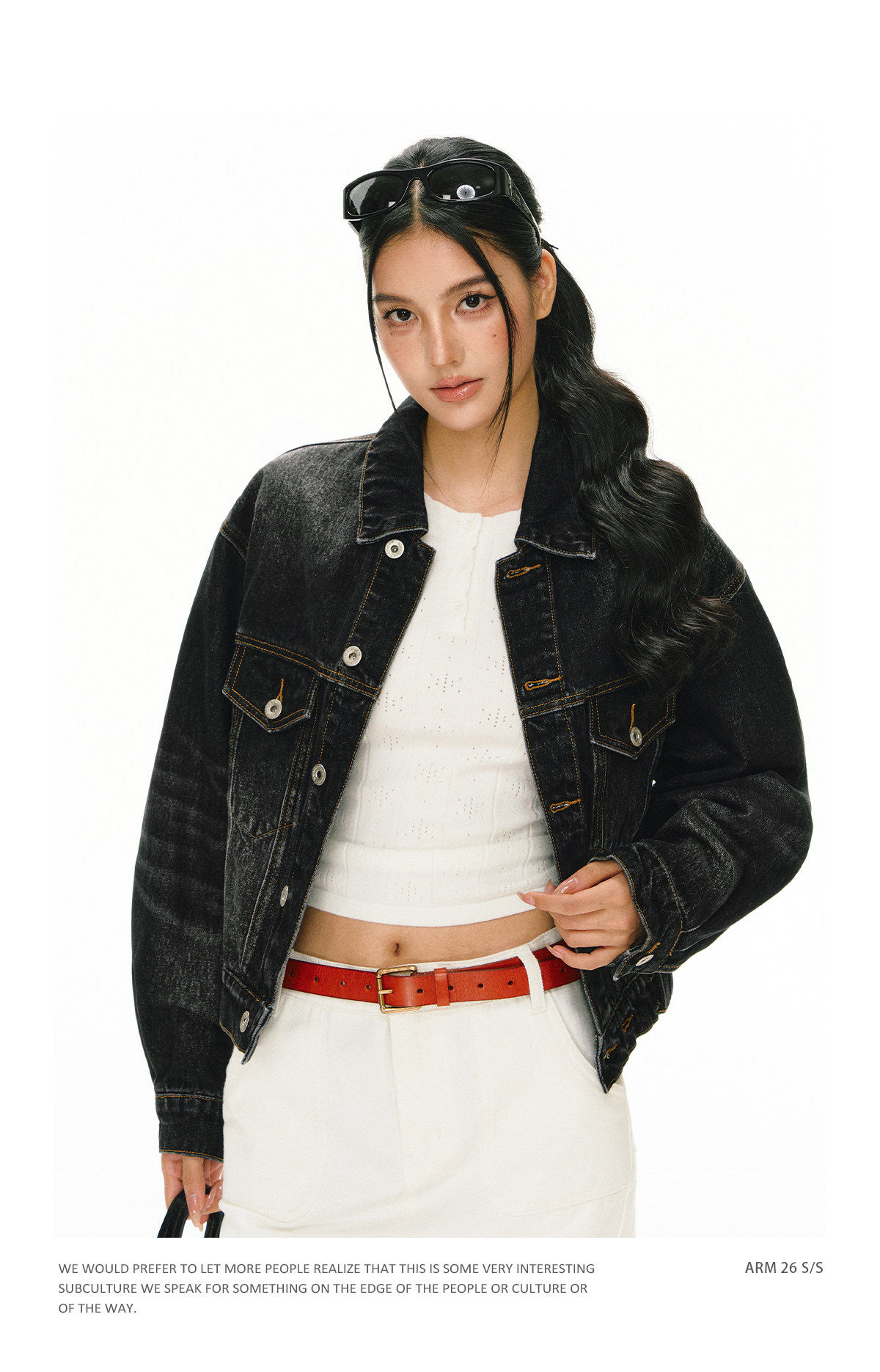 ARISEISM Retro Cropped Denim Jacket