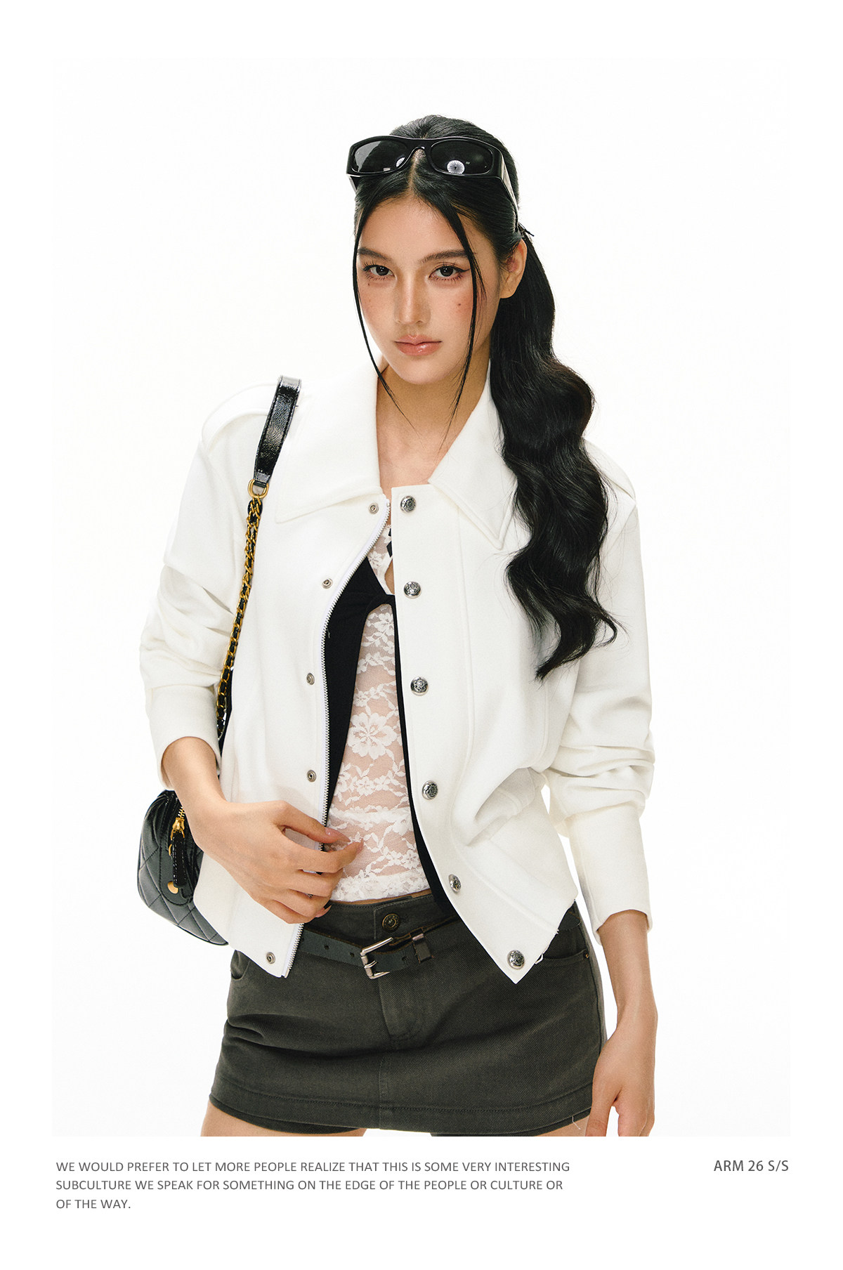 ARISEISM Collared Cropped Jacket
