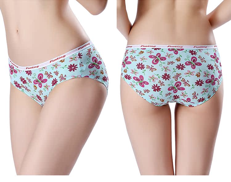 Fenting cotton nhỏ cô gái tươi quần lót nữ thun eo tam giác ngọt ngào dễ thương in quần học sinh quần xì nam