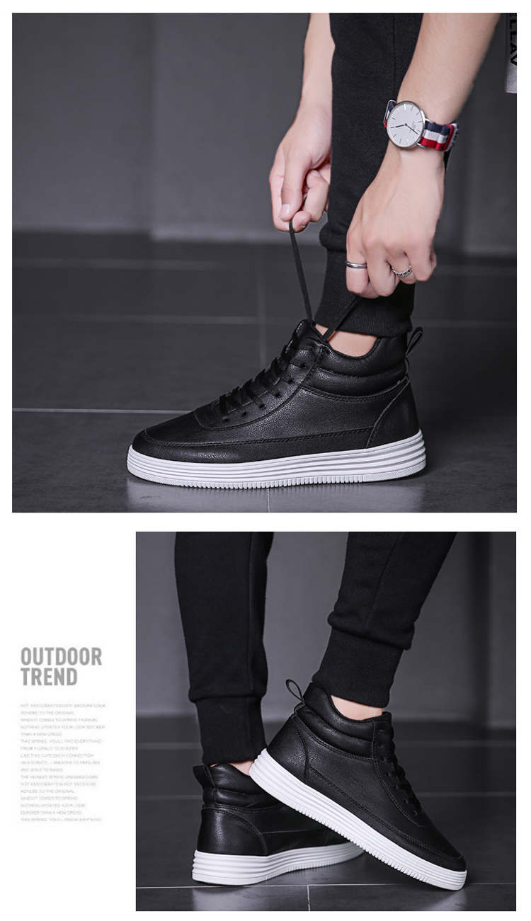 Giày cotton mùa đông nam cộng với giày nhung cao cấp Phiên bản Hàn Quốc của xu hướng giày trắng bé trai Gaobang giày ấm áp đế trắng giản dị giày cao cổ nike