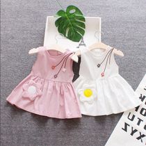  Childrens clothing 2021 summer female baby dress 1-2 years old 3 Korean girls summer sleeveless skirt Baby princess skirt