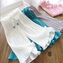  Girls wide leg pants 19 new childrens clothing daughter childrens seven-point anti-mosquito pants little girl pants summer casual pants medium and large children