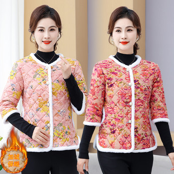 Western-style velvet thickened waistcoat padded jacket for middle-aged ladies