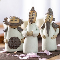 Handmade boutique can raise tea darling Three Kingdoms ceramic figure Liu Bei Guan Yu Zhang Fei Zang Liang Xiaoyu