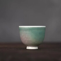 Tea Yan Moon Shexi Green Glazed Masters Cup High Temperature Color Glazed Emerald Green Pint Cup Big Number Tea Cup Kongfu Tea Furniture