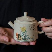 Tea Yan Moon Sheran Retro Grass Wood Ash Teapot With Filter Hole Hand Deacon Single Pot Days Style Ceramic Bubble Teapot Kungfu Tea Tea