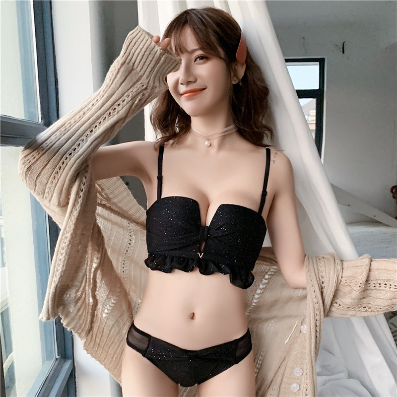 đồ lót quây womens mùa hè mỏng sexy không trượt tàng hình áo ngực tụ tập để thu thập các cặp ngực trên áo ngực mà không cần vòng thép.