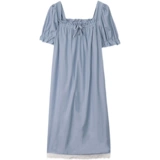 Летняя пижама для принцессы, тонкая юбка, длина миди, по фигуре, рукава фонарики, короткий рукав