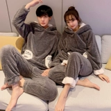 Осенняя демисезонная коралловая бархатная флисовая фланелевая пижама для влюбленных, увеличенная толщина, коллекция 2022