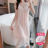 Летняя пижама, шелковая кружевная юбка, милый топ с чашечками для принцессы, эффект подтяжки