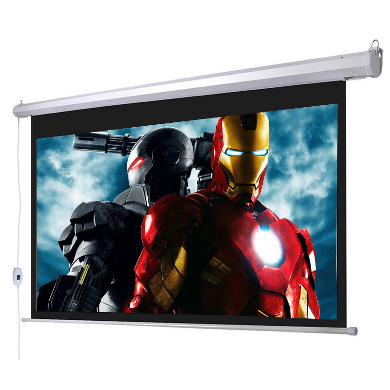 Red leaf projection screen motorized projection cloth 100 120 133 150 200 250 inches 300 inch glass bead glass fiber