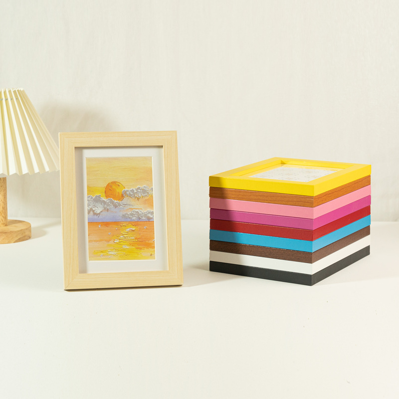Solid Wood Photo Frame Display Stand, Simple ins Style, Children's Picture Frame for Mounting, Colorful 6-Inch, 7, 8, A3, A4 Paper Photo Album Frame