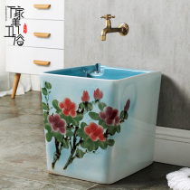 Jingdezhen ceramic washing mop pool mop pool Balcony mop pool mop basin Bathroom mop bucket automatic water
