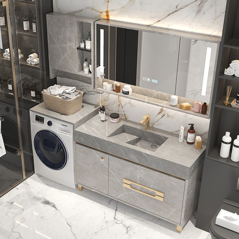 Rock slab bathroom cabinet combination balcony integrated washing machine cabinet washbasin bathroom washbasin washbasin with washboard
