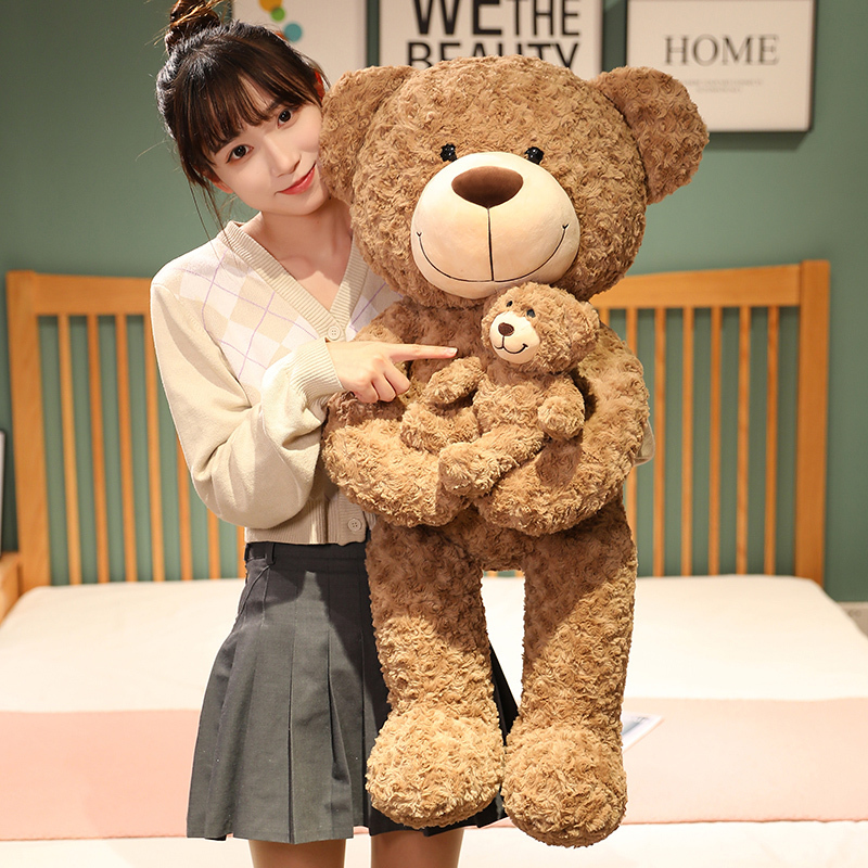 Cute Mother and Child Teddy Bear Plush Toy Doll Birthday Gift for Girls and Children to Hug and Sleep with
