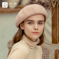 Durin's Beret Lady Autumn Winter Han Edition Lady Hat British Retro Net Red Wool Bale Hood