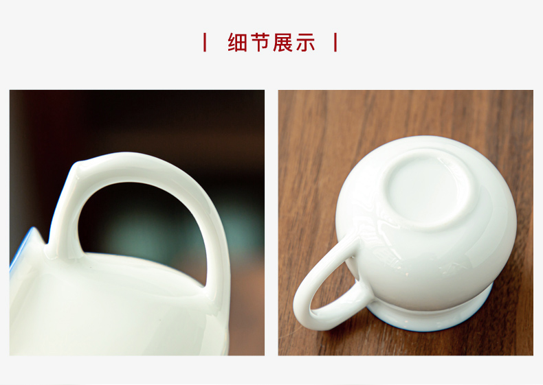 Really sheng kung fu tea set office home Japanese small tea tray was white porcelain teapot teacup ceramic thin tire mercifully