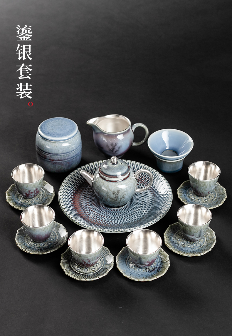 True sheng coppering. As silver tea set the whole up ceramic kung fu tea tea tea cup household gifts