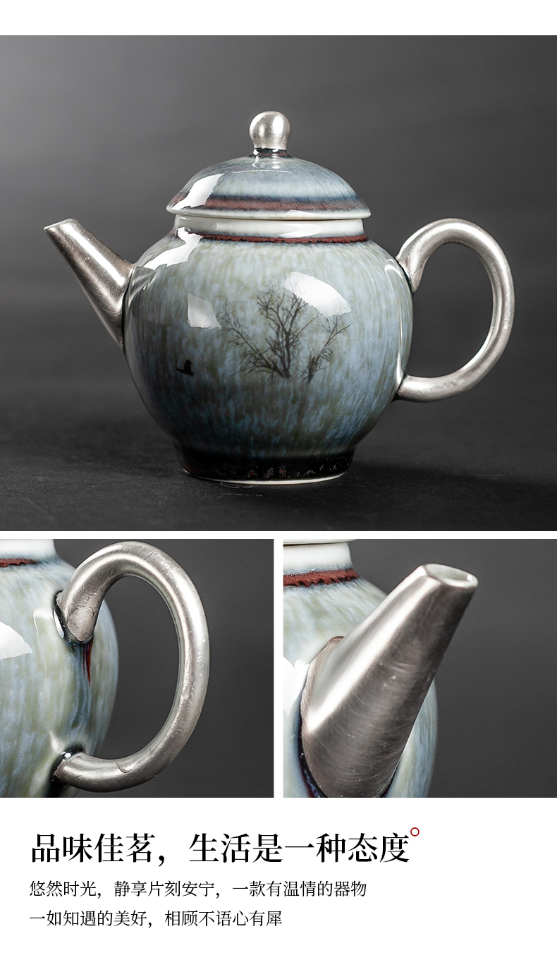 True sheng coppering. As silver tea set the whole up ceramic kung fu tea tea tea cup household gifts