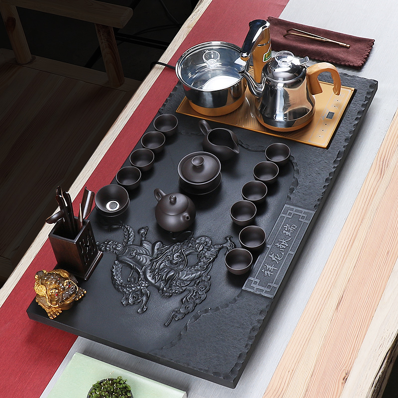 True sheng sharply stone tea tray of a complete set of tea set violet arenaceous kung fu tea tea tea taking. The Automatic drainage