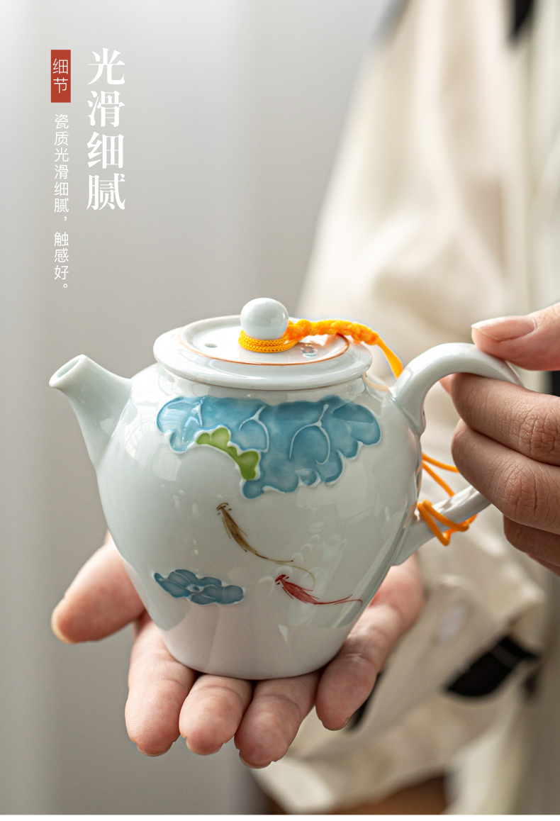 Really sheng porcelain tea set suit hand - made teapot teacup whole household contracted and I Japanese tea exchanger with the ceramics