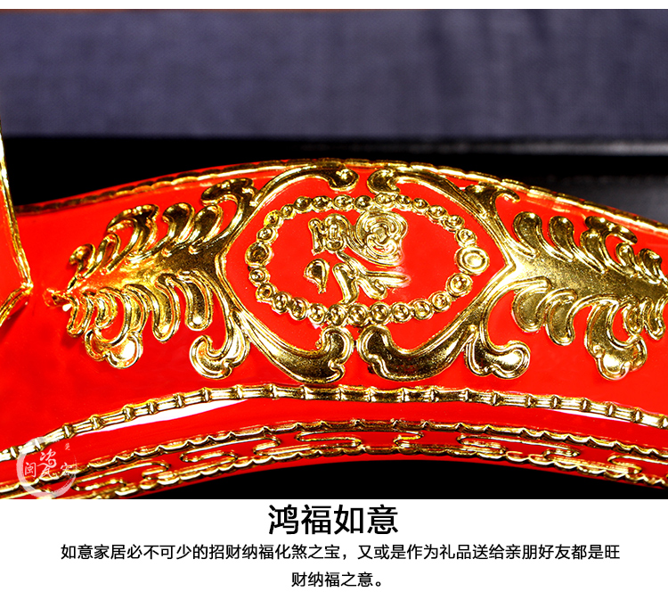 Really sheng min porcelain macro boutique the opened China red porcelain ceramic ruyi high - grade home furnishing articles version into the sitting room