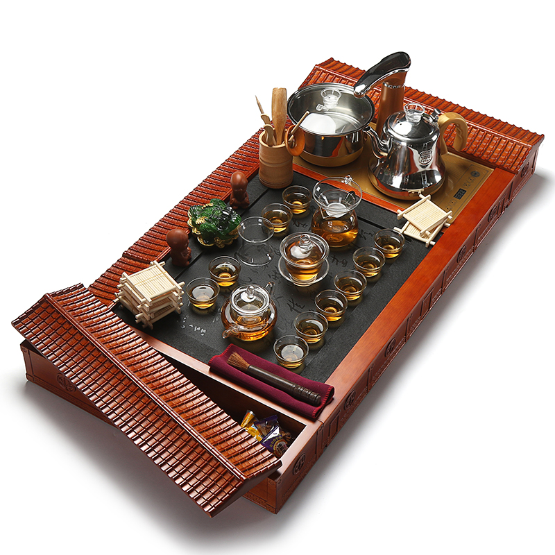 Really sheng hua limu tea tray was solid wood blocks sharply stone tea tray tea tea sea induction cooker automatic tea set