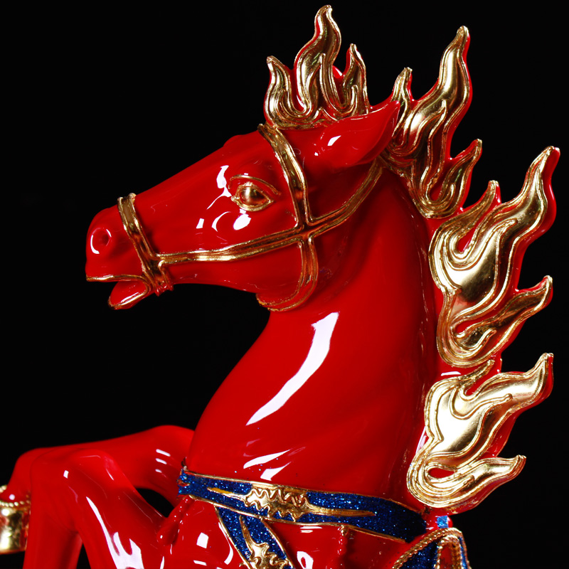 True sheng Chinese red porcelain decorating household act the role ofing is tasted furnishing articles to paint line carve creative decoration housewarming gift horse