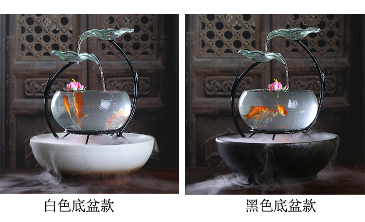 True sheng home sitting room aquarium water TV ark, furnishing articles ceramic fountain desktop humidifier creative practice