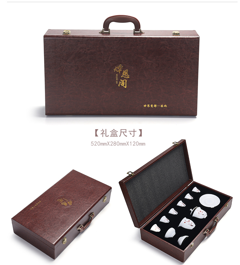 True cheng dehua white hand tea biscuit firing inferior smooth kung fu tea set suet jade tureen gift of a complete set of the teapot