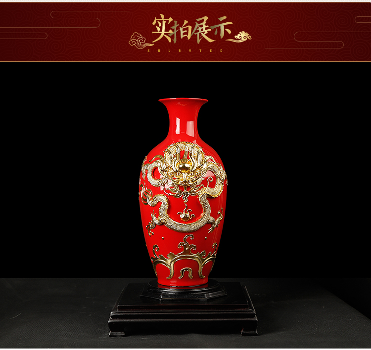 Really sheng paint line carve ceramic arts and crafts of Chinese vase furnishing articles with gold foil classical Chinese style household rich ancient frame, Joe