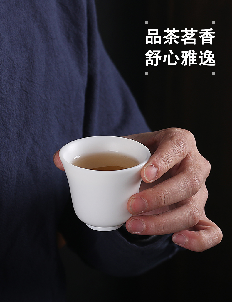 True cheng dehua white porcelain tea set household contracted high white porcelain teapot tea cups of a complete set of gift of kung fu