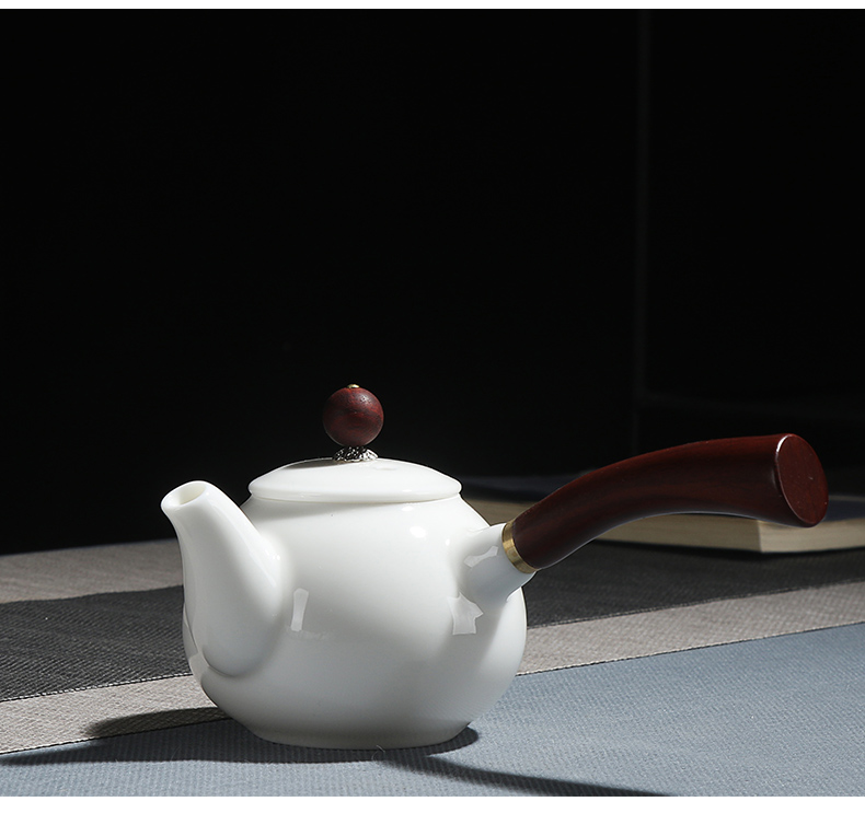 True sheng white porcelain kung fu tea set ceramic teapot cup household contracted a whole set of gift set suet jade contracted