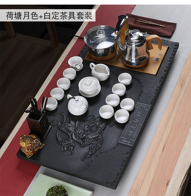 True sheng sharply stone tea tray of a complete set of tea set violet arenaceous kung fu tea tea tea taking. The Automatic drainage