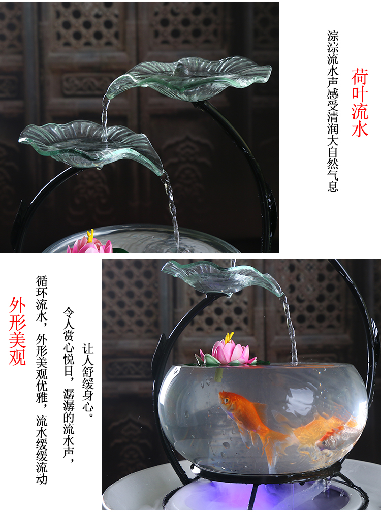 True sheng home sitting room aquarium water TV ark, furnishing articles ceramic fountain desktop humidifier creative practice