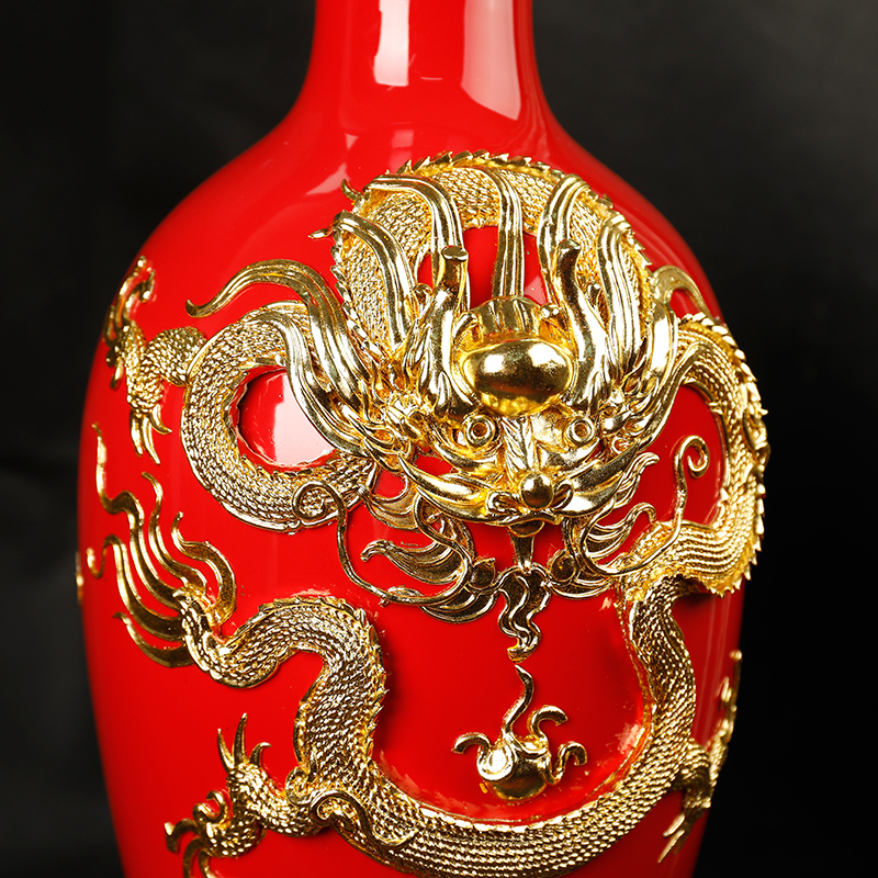 Really sheng paint line carve ceramic arts and crafts of Chinese vase furnishing articles with gold foil classical Chinese style household rich ancient frame, Joe