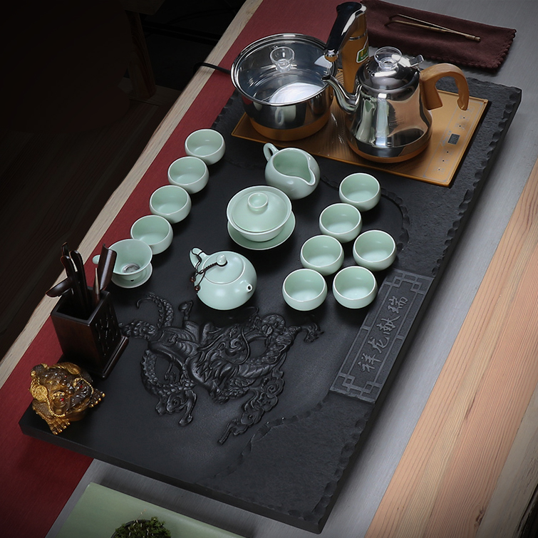 True sheng sharply stone tea tray of a complete set of tea set violet arenaceous kung fu tea tea tea taking. The Automatic drainage