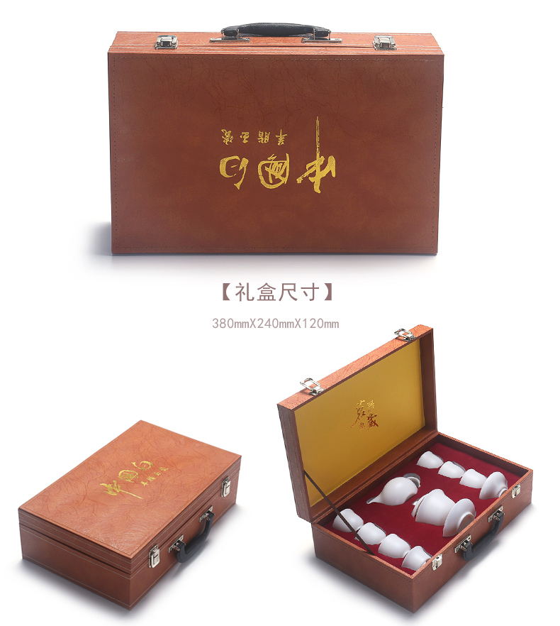 True cheng dehua suet white jade kung fu tea tureen teapot contracted ceramic cups kung fu gift set