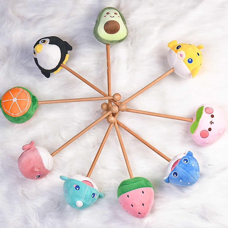 Cute cartoon plush wood animal small hammer knocking back stick knocking back hammer knocking back stick student female Christmas gift