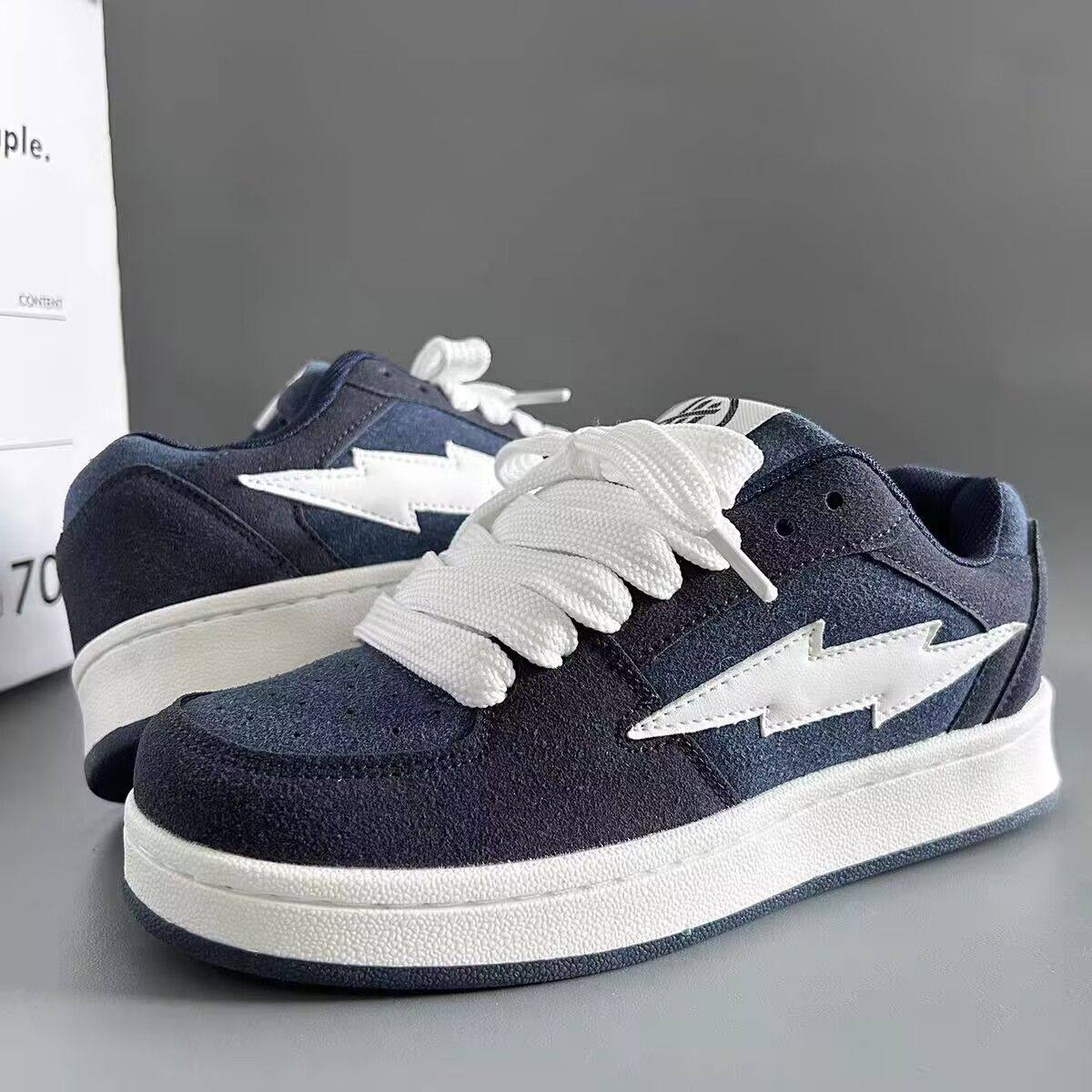 35-43 Blue Lightning Sneakers for Men and Women 2025 New Versatile Casual Sports Couple White Shoes Student Shoes