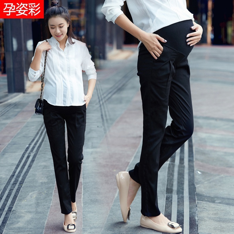 Pregnant women Career pants Fall Fashion Harun Work with pants Chauma outside wearing tall and adjustable working pants female