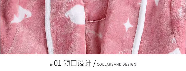 Áo choàng lông cừu san hô Nam Cực Bộ đồ ngủ nữ mùa thu và mùa đông flannel áo ngủ ấm áp cộng với dịch vụ nhà dày áo ngủ nam