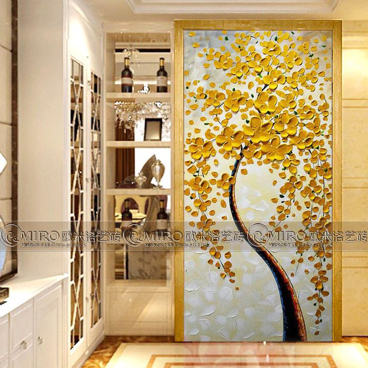 New products Art glass Living room Screen Dressing Room Separator Ramen Door to the family Xuanguan Painted Background Wall Hair Chaeseki