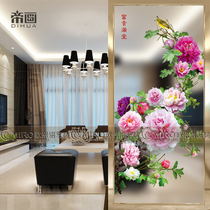 New Products Art Glass Partition Wall Screen Entrance to the family Xuanguan Background wall Tempered Baking Varnish Shoe Cabinet Decoration Rich and Full Hall