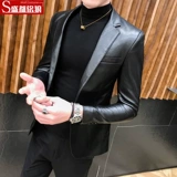 Мужской осенний утепленный пиджак классического кроя, пуховик, куртка, в корейском стиле, облегающий крой