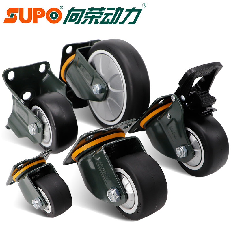 SUPO Thriving Castors 3 Inch 4 Inch 5 Inch Push Wheels Polyurethane PU Universal Wheels 2 Inch Silent Flatbed Truck Castors