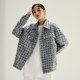 KingPrince spring plaid high street niche niche style jacket short men's and women's trendy brandy jackets