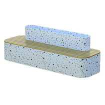 Outdoor imitation terrazzo flower box anticorrosive wood seat combination shopping mall restaurant outdoor square flower bed rest chair customization