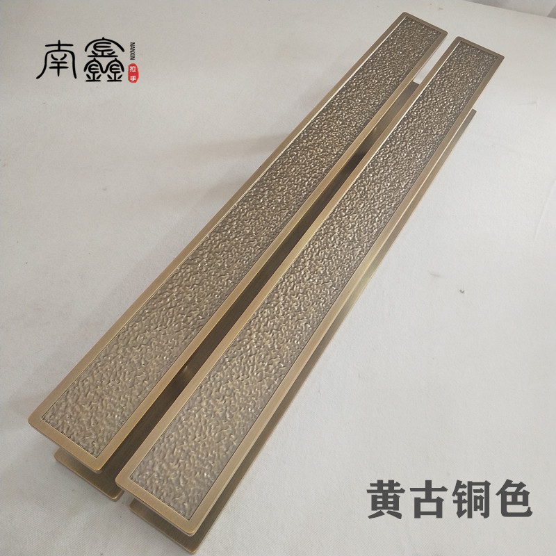 Spot New Chinese Wood Door Handle Glass Door Handle Hotel Clubhouse Door Carve Door Engraving Ancient Bronze Big Handle Black