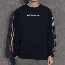 Ribbon Sweater Men Tide ins Round Collar Korean Fashion Mens Coat 2020 New Loose Top Mens Spring and Autumn